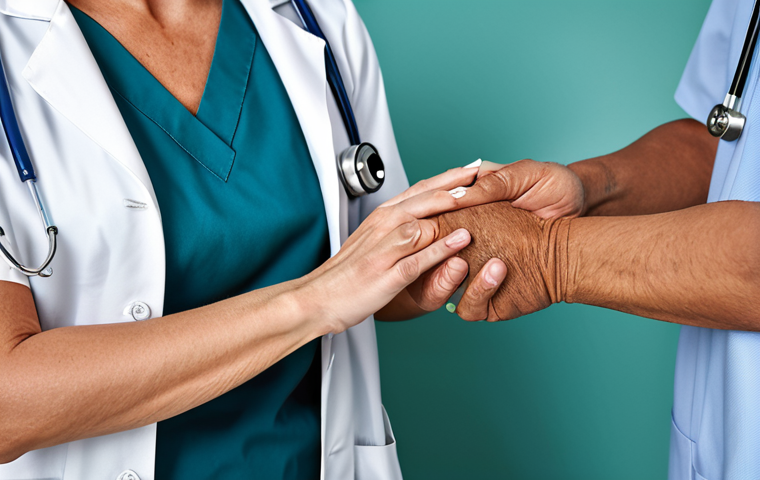 스포츠재활사와 물리치료사의 차이 - "A physiotherapist demonstrating a joint mobility exercise to a patient, clinic environment, modest ...