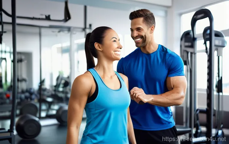 스포츠재활사 포트폴리오 작성법 - **Prompt:** A dynamic and inspiring image of a professional physical therapist or fitness coach (mal...