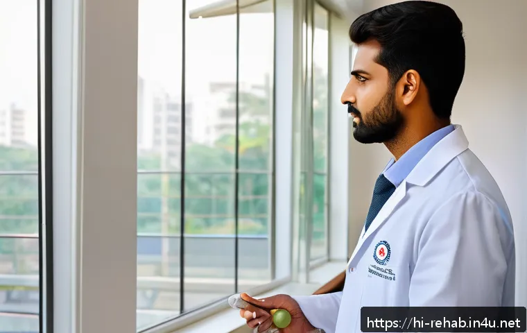 스포츠재활사의 급여 체계 분석 - A professional sports rehabilitation specialist in a modern urban clinic in Mumbai, India, wearing n...